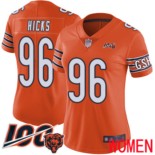Chicago Bears Limited Orange Women Akiem Hicks Alternate Jersey NFL Football 96 100th Season